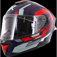 Axor Brutale Full Face Helmet With Dual Spoiler - Plexus Blue Red