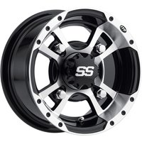 Image of 1028337404B - ITP SS112 Sport Wheel For Yamaha YFM125R 2011-2013 Rear 10x8" - Black/Diamond-Cut/Silver