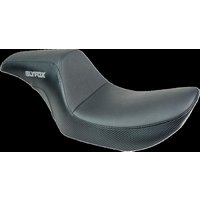 Image of SLYFOX4681B - Slyfox The Drifter Seat For Harley Davidson FXR1340 1986-1994 Carbon Fiber/Logo/Smooth - Black/Grey