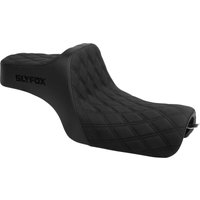 Image of 4709C-SLYFOX - Slyfox High Noon Seat For Harley Davidson XL1200C 2004-2019 Black Logo/Double Diamond - Black