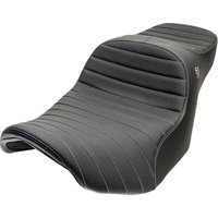 Image of 4723B - Slyfox Chariot Seat For Harley Davidson FLHRXS 1868 ABS 2024-2025 Classic Stitch Silver Logo - Black