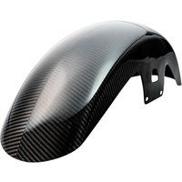 Image of 1027-FF1C-G - Slyfox Carbon Front Mid Length Fender For Harley Davidson FLD 1690 ABS 2014-2016 Front - Black/Carbon Fiber/Gloss