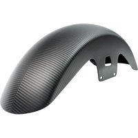Image of 1027-FF2C-M - Slyfox Carbon Front Mid Length Fender For Harley Davidson FLD 1690 ABS 2014-2016 Front - Black/Carbon Fiber/Matte