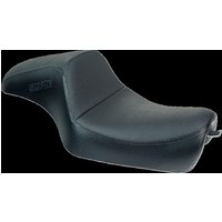 Image of 4684A-SLYFOX - Slyfox The Drifter Seat For Harley Davidson XL1200C 2004-2019 Black Logo/Carbon Fiber/Smooth - Black