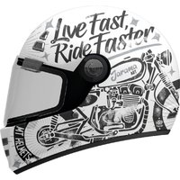 Image of MT Jarama SV Art A2 Gloss Motorcycle Helmet White/Black