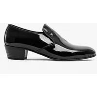 Men's Club Cubano BILBAO Mens Patent Leather Plain Cuban Heel Shoes Black - Size: 7