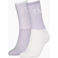 Women's Calvin Klein 2 Pack Trainer Womens Crew Socks Lilac - Multi - Size: 2.5/3/3.5/4/4.5/5