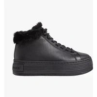Women's Calvin Klein BOLD PLATFORM LOW LACE UP Womens Ankle Boots Triple Black - Size: 7