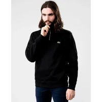 Men's Lacoste Mens Zippered Stand-Up Collar Cotton Sweatshirt - Black 031 - Size: 36