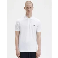 Men's Fred Perry Mens Plain Signature Polo Shirt - White 100 - Size: 42