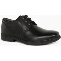 Geox Boy's Junior Federico Plain Boys Senior School Shoes - Black - Size: F (Standard)/4 (older)