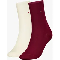 Women's Tommy Hilfiger 2 Pack Womens Crew Socks Deep Rouge - Multi - Size: 6.5/6/8/7.5/7