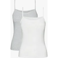 Women's Tommy Hilfiger CAMI WITH LACE 2 Pack Womens White/Grey Heather - Multi - Size: 12