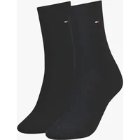 Women's Tommy Hilfiger 2 Pack Womens Crew Socks Black - Size: UK 2-5