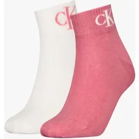 Women's Calvin Klein 2 Pack Logo Trainer Womens Ankle Socks Pink - Multi - Size: 2.5/3/3.5/4/4.5/5