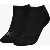 Women's Calvin Klein 2 Pack Trainer Womens Ankle Socks Black - Size: 2.5/3/3.5/4/4.5/5