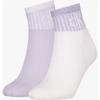 Women's Calvin Klein 2 Pack Trainer Womens Ankle Socks Lilac/White - Multi - Size: 2.5/3/3.5/4/4.5/5