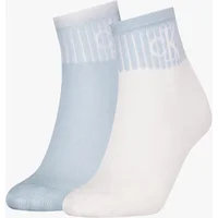 Women's Calvin Klein 2 Pack Trainer Womens Ankle Socks Blue/White - Multi - Size: UK 6-7.5