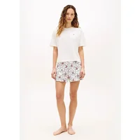 Women's Tommy Hilfiger PJ Short Set Womens Pyjama Set Multicoloured - White - Size: 12