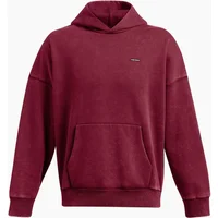 Under Armour Men's Icon Hooded Neck Long Sleeve Drop Shoulder Top - Red - Size: 40