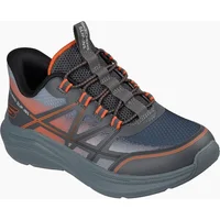 Boy's Skechers Microspec Velocity Grid-Shift Boy's Charcoal/Orange & Black Trainers - Grey - Size: UK 4 / eu 37 / us 5