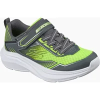 Boy's Skechers Microspec Velocity Grid-Drift Boy's Charcoal/Yellow & Silver Trainers - Grey - Size: UK 4 / eu 37 / us 5