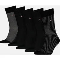 Men's Tommy Hilfiger 5 Pack Giftbox Stripe Mens Crew Socks Black - Size: 9/10/10.5/9.5/11