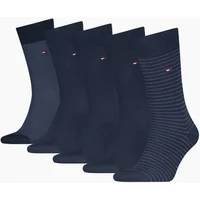 Men's Tommy Hilfiger 5 Pack Giftbox Stripe Mens Crew Socks Navy - Blue - Size: 6/6.5/7/8/7.5