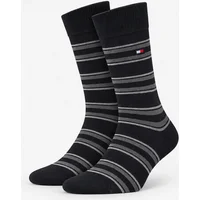 Men's Tommy Hilfiger 3 Pack Giftbox Monogram Stripe Mens Crew Socks Black - Size: 9/10/10.5/9.5/11