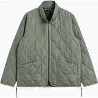 Taion Military High Neck Zip Down Jacket - Green - Size: LARGE