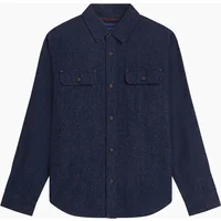 Men's Scotch & Soda Denim Flannel relaxed fit overshirt INDIGO - Navy - Size: XL