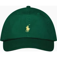 Men's Polo Ralph Lauren Cotton Chino Baseball Cap in Green with Yellow Logo