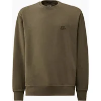 CP Company Men's Resist Dyed Brushed Fleece Logo Sweat - Silver - Size: 40