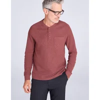 Men's Mountain Warehouse Mens Selby Waffle Henley T-Shirt - Red - Size: 38