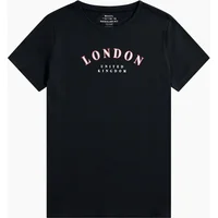 Women's Mountain Warehouse Womens London Graphic Print Short-Sleeved T-Shirt - Navy - Size: 18