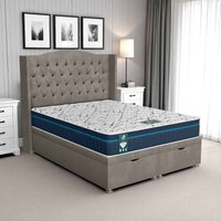 Luxe Chesterfield Curved Ottoman - Milan Silver, Super King 180 x 200 cm