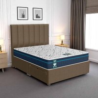 Ascot Wing back Divan (Brown, Coal, Denim) - Ascot Denim, Single 90 x 190 cm