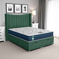 Luxe Chesterfield Curved Wings Ottoman Bed - Milan Duck Egg, Super King 180 x 200 cm
