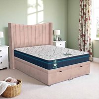 Luxe Chesterfield Curved Wings Ottoman Bed - Milan Pink, Super King 180 x 200 cm
