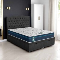 Luxe Chesterfield Ottoman - Venice Black, King Size 150 x 200 cm