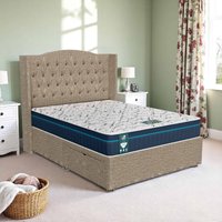 Luxe Ascot Chesterfield Curved Divan Bed - Ascot Beige, Double 135 x 190 cm