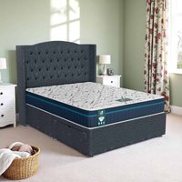 Luxe Ascot Chesterfield Curved Divan Bed - Ascot Coal, Euro Queen 160 x 200 cm