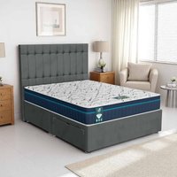 Luxe Lilac Wool Stratford Divan Bed - Steel Wool, Single 90 x 190 cm