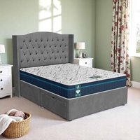 Luxe Dark Venice Chesterfield Curved Divan Bed - Venice Grey, Euro Queen 160 x 200 cm