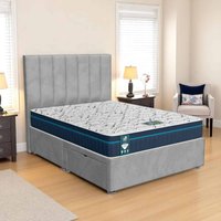 Vince Wing back Divan-Light - Venice Silver, Super King 180 x 200 cm