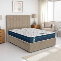 Ascot Stripe Divan-Light - Ascot Beige, King Size 150 x 200 cm