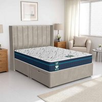 Milan Stripe Curved Divan-Light - Milan Cream, Double 135 x 190 cm