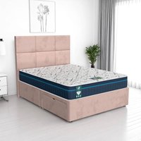 Milan Square Panel Divan-Light - Milan Pink, Super King 180 x 200 cm