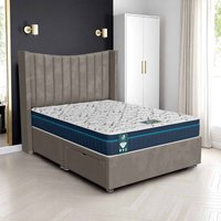 Milan Chesterfield Curved Wings Divan-Light - Milan Silver, Single 90 x 190 cm