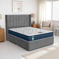 Venice Stripe Curved Divan-Dark - Venice Grey, Single 90 x 190 cm